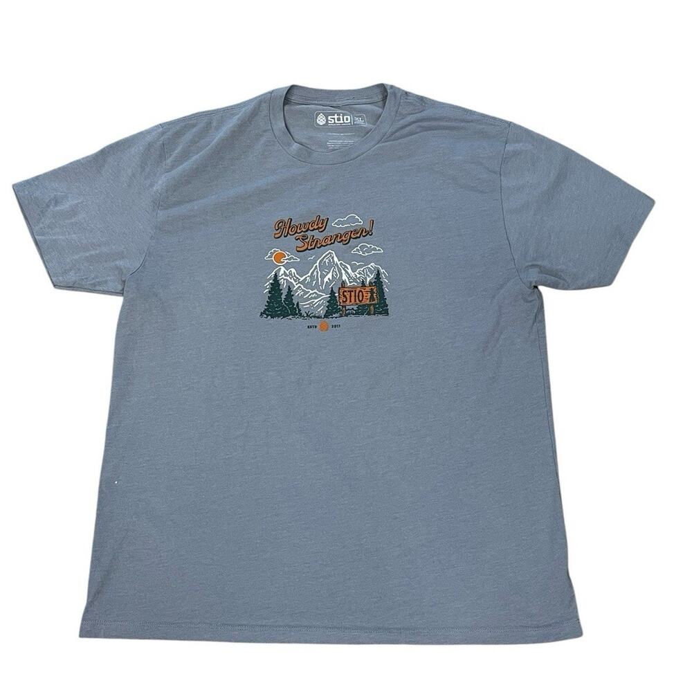 Stio Men’s Size XL Gray Howdy Strangers Graphic Tee T-Shirt Tagless Outdoor